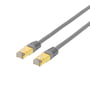 DELTACO S/FTP Cat7 patch kabel med RJ45, halogenfri, 1 meter, grå