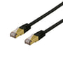 DELTACO S/FTP Cat6a patch kabel, LSZH, 0,5 meter, sort (udgået)